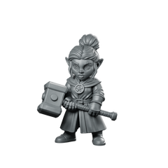 Female Gnome Cleric With Miniature Pose Miniature 360 Spin 01