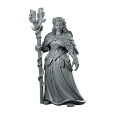 Female Half Elf Druid With Staff Miniature Miniature 360 Spin 01