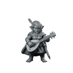Female Halfling Bard With Lute Miniature Minstrel Miniature 360 Spin 01