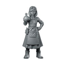 Female Human Alchemist With Flask Miniature Apothecary Miniature 360 Spin 01