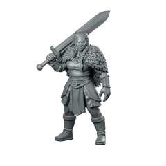 Female Human Barbarian With Greatsword Miniature Fierce Miniature 360 Spin 01