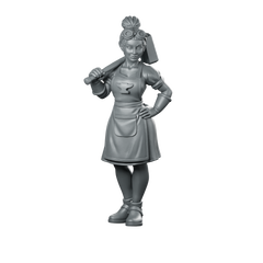 Female Human Blacksmith With Hammer Miniature Smith Miniature 360 Spin 01