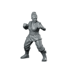 Female Human Monk In Fighting Stance Miniature Miniature 360 Spin 01