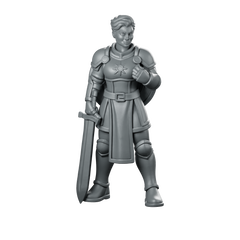 Female Human Paladin With Sword Miniature Knight Miniature 360 Spin 01