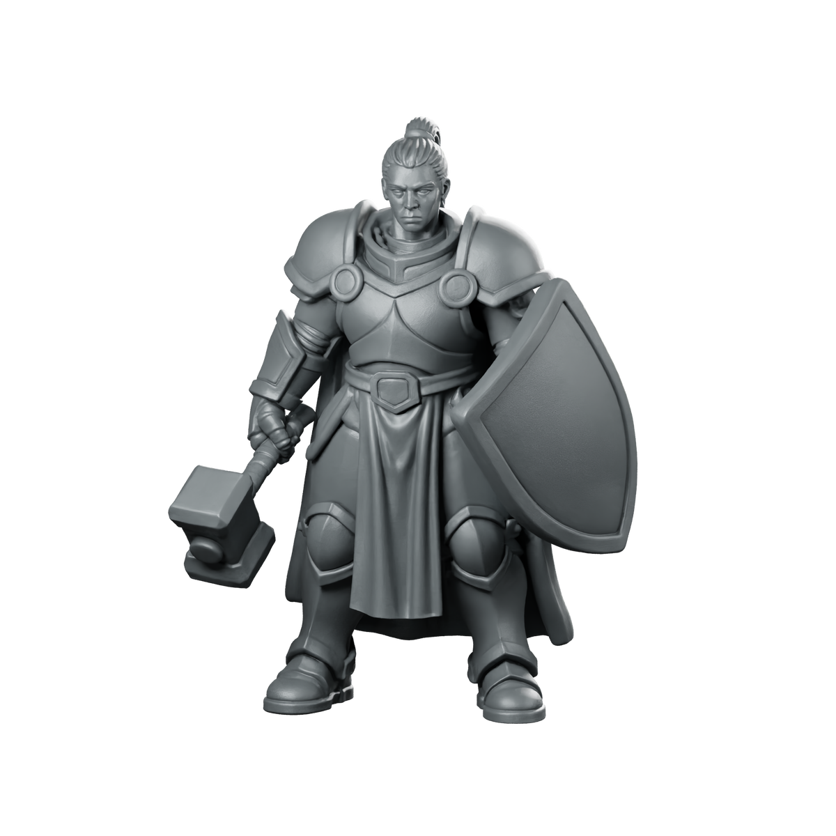 Female Human Paladin With And Heater Miniature Miniature 360 Spin 01