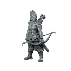 Female Human Ranger With Longbow Miniature Scowling Miniature 360 Spin 01