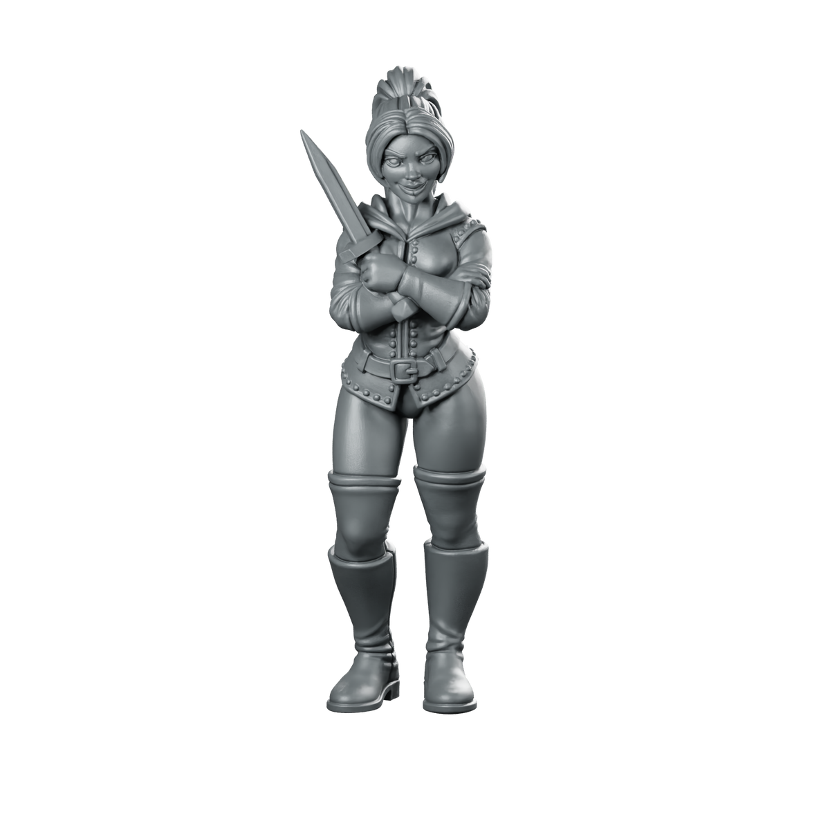 Female Human Rogue With Dagger Miniature Miniature 360 Spin 01