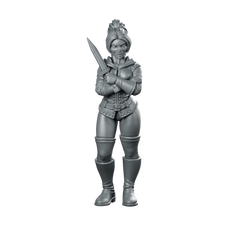 Female Human Rogue With Dagger Miniature Miniature 360 Spin 01