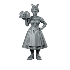 Female Human Tavern Maid Miniature Dirndl Tankards Miniature 360 Spin 01