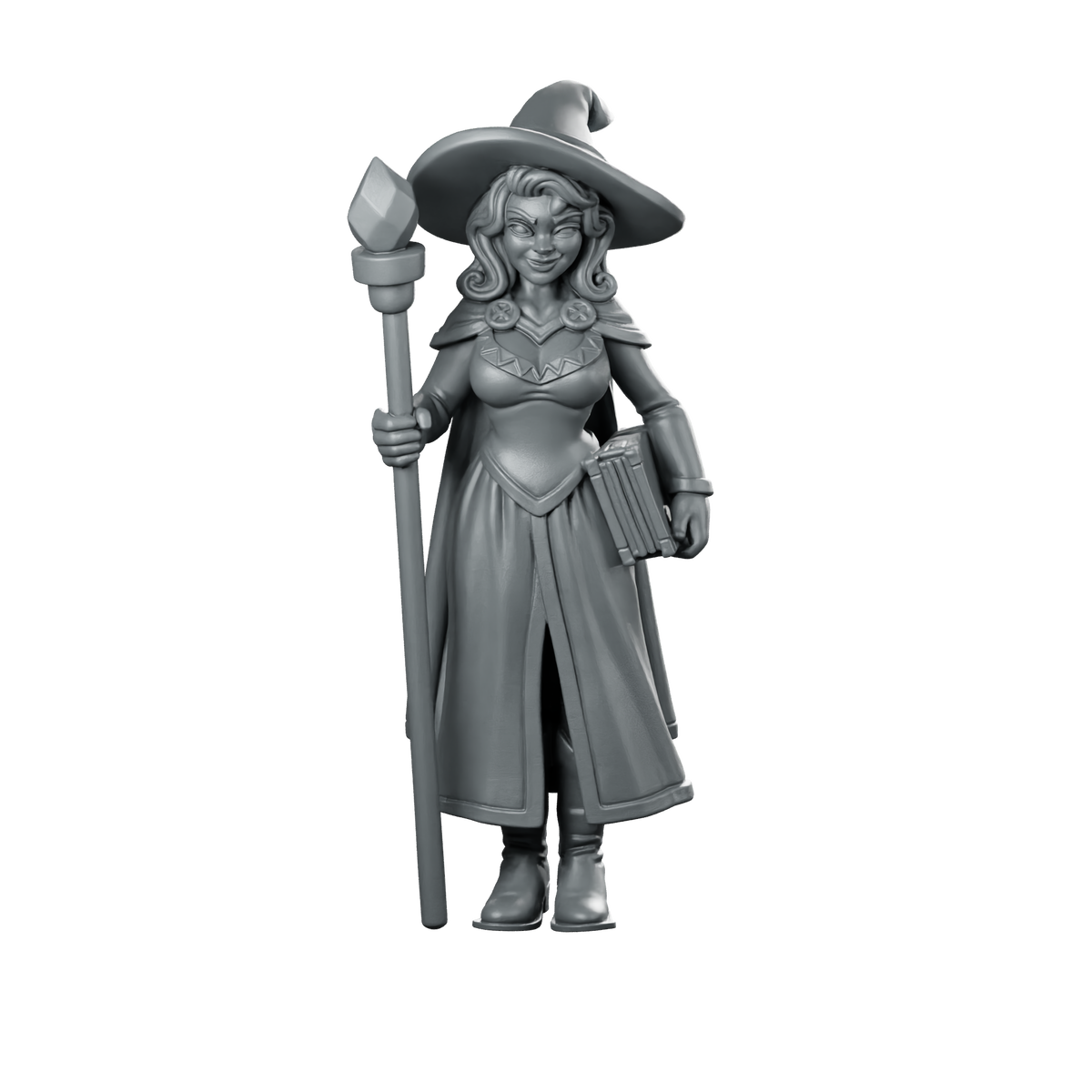 Female Human Wizard With Tome Miniature Witch Miniature 360 Spin 01