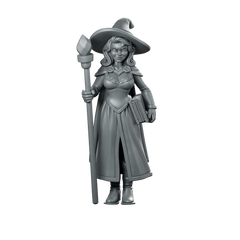 Female Human Wizard With Tome Miniature Witch Miniature 360 Spin 01