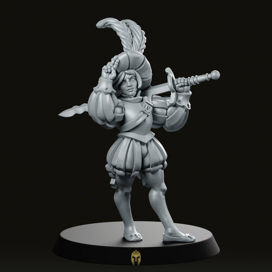 Female Landsknecht Miniature -Vae Victus Miniatures - We Print Miniatures