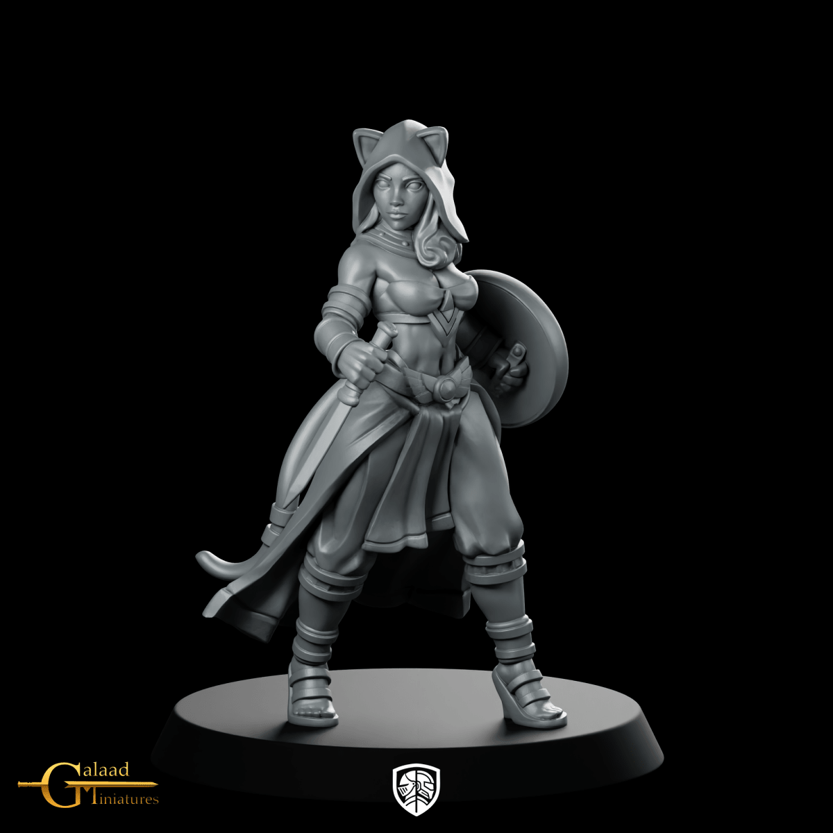 Female Leonin 02 Miniature Catfolk Duelist - Galaad - We Print Miniatures