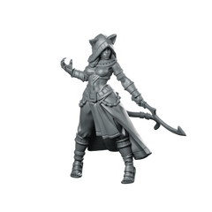 Female Leonin 01 Miniature Catfolk Rogue Duellist Miniature 360 Spin 01