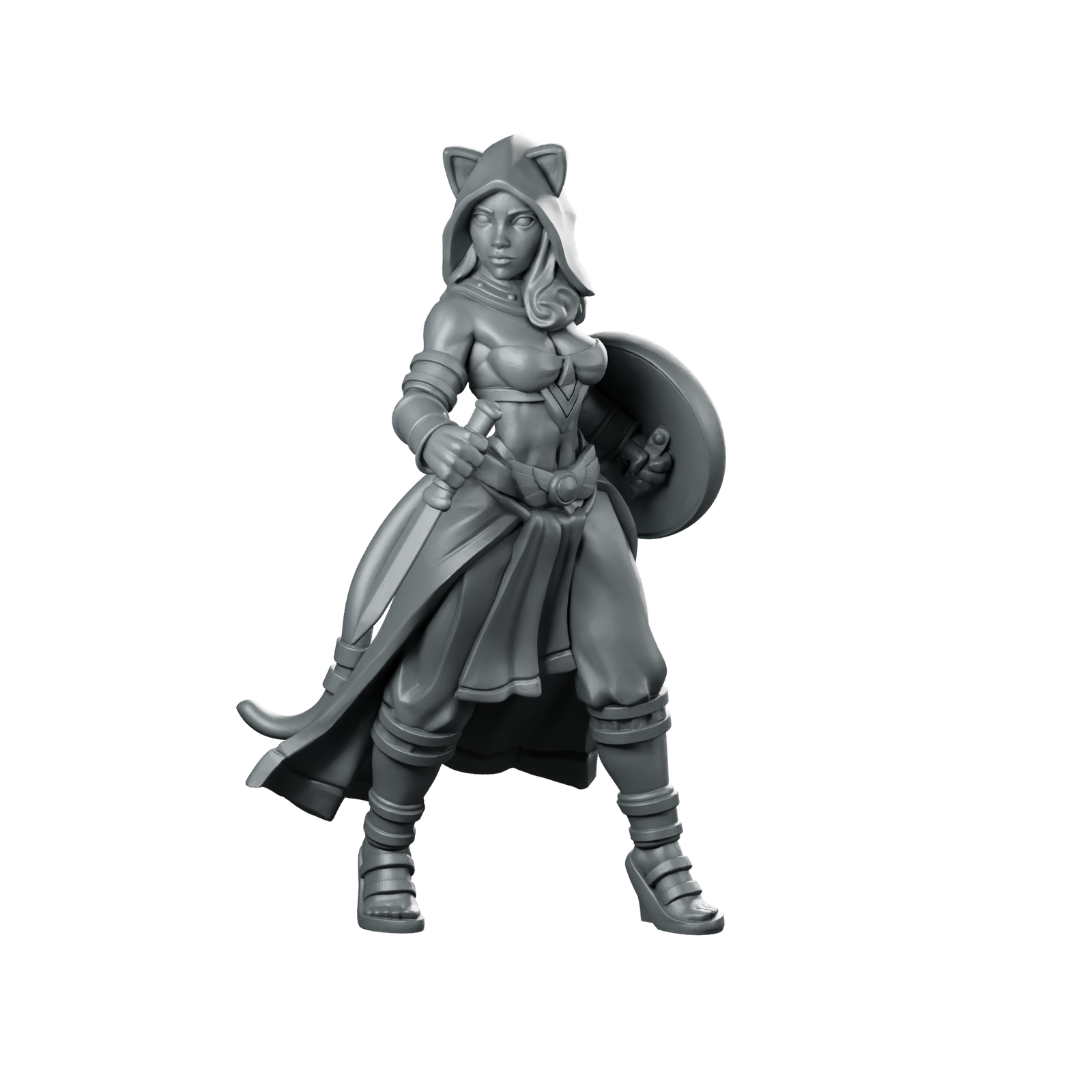 Female Leonin 02 Miniature Catfolk Duelist Miniature 360 Spin 01