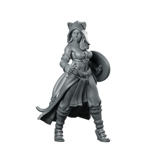 Female Leonin 02 Miniature Catfolk Duelist Miniature 360 Spin 01