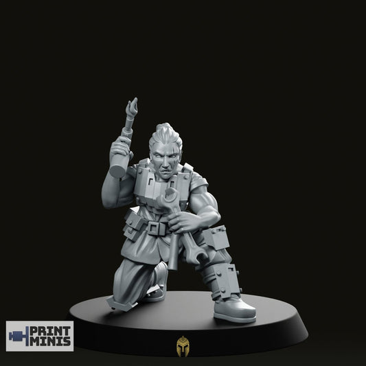 Female Mechanic Miniature -PrintMinis - We Print Miniatures