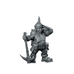Female Miner Dula Miniature Dwarf Pickaxe Adventurer Character Miniature 360 Spin 01