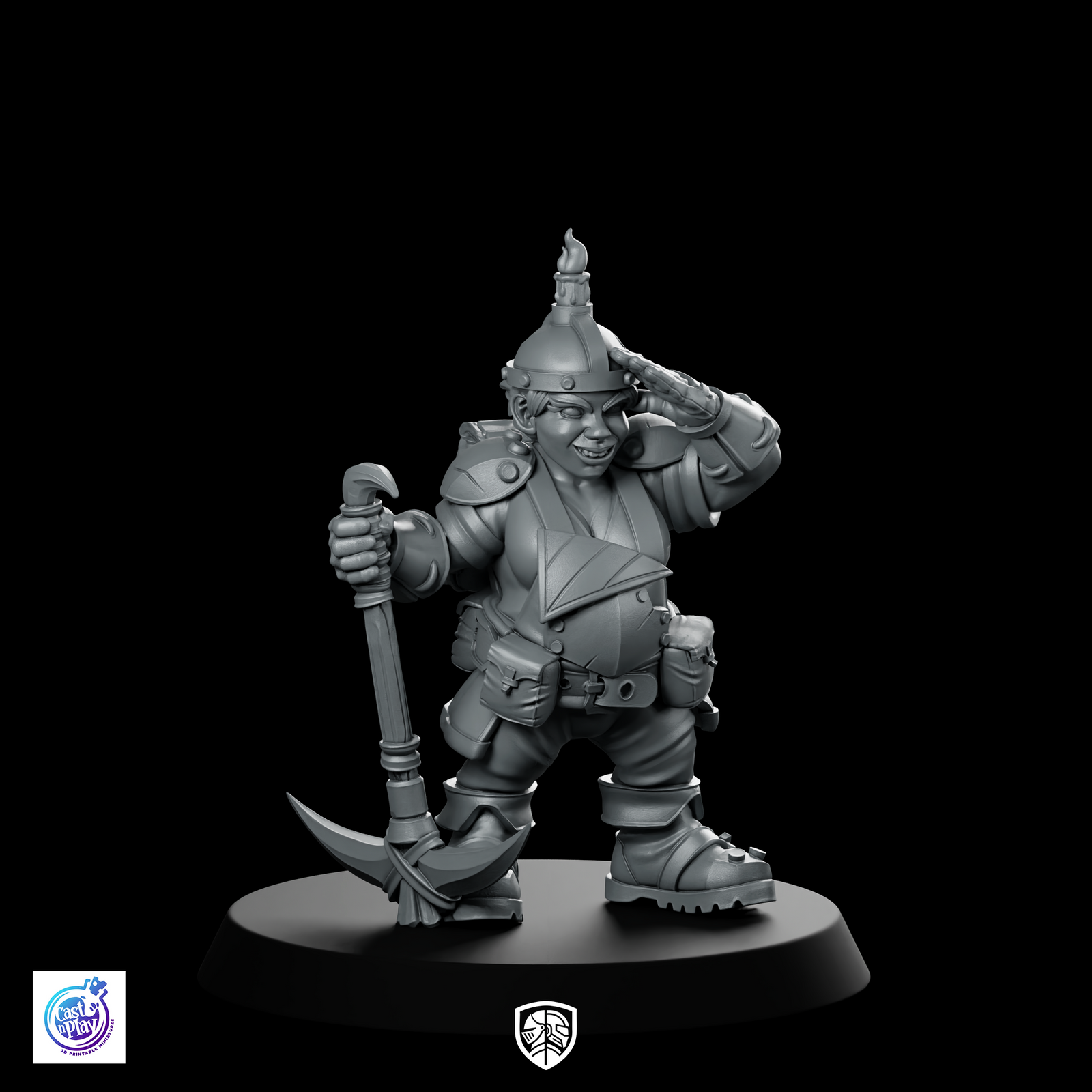 Female Miner Dula Miniature Dwarf Pickaxe Adventurer Character