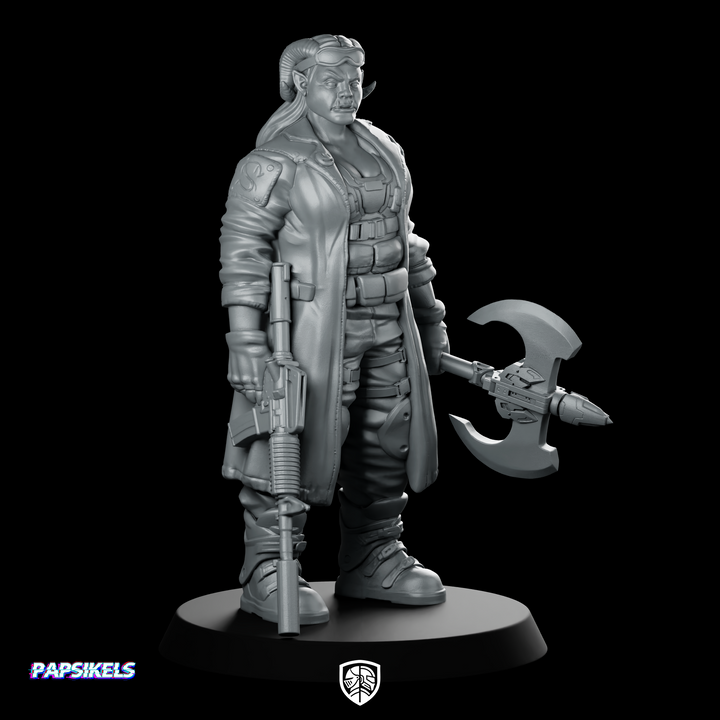Female Troll Street Raider Cyborg Trooper: miniatura