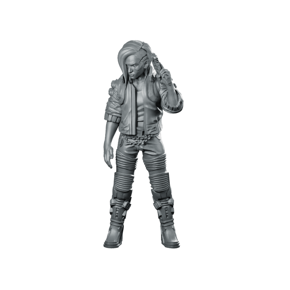 Female V Mercenary Miniature Cyberpunk Sci - Fi Gunfighter - Papsikels Miniatures - We Print Miniatures