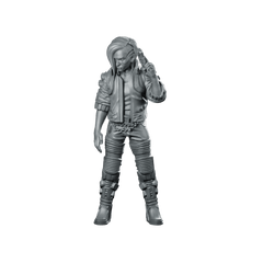 Female V Mercenary Miniature Cyberpunk Sci - Fi Gunfighter - Papsikels Miniatures - We Print Miniatures