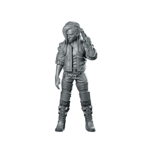 Female V Mercenary Miniature Cyberpunk Sci - Fi Gunfighter - Papsikels Miniatures - We Print Miniatures