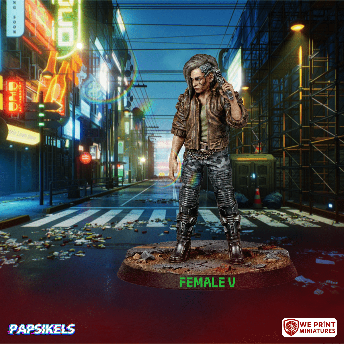 Female V Mercenary Miniature - Papsikels Miniatures - We Print Miniatures
