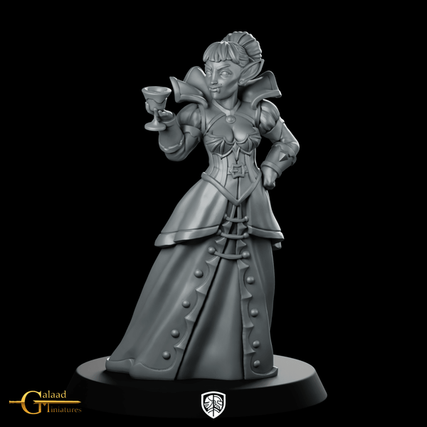 Female Vampire 01 Miniature Elf Noble Courtier - Galaad - We Print Miniatures