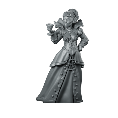 Female Vampire 01 Miniature Elf Noble Courtier Miniature 360 Spin 01