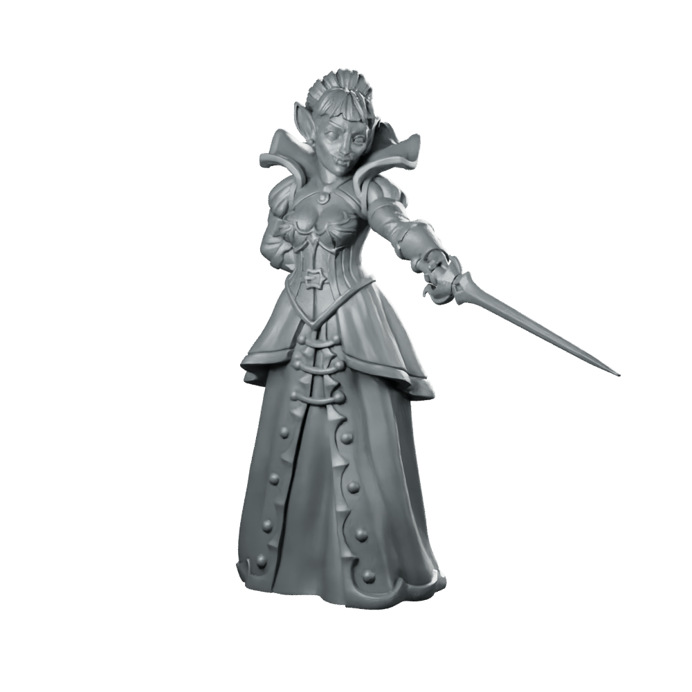 Female Vampire 02 Miniature Elf Duellist Sword - Galaad - We Print Miniatures