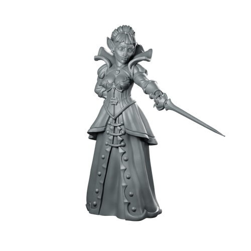 Female Vampire 02 Miniature Elf Duellist Sword Miniature 360 Spin 01