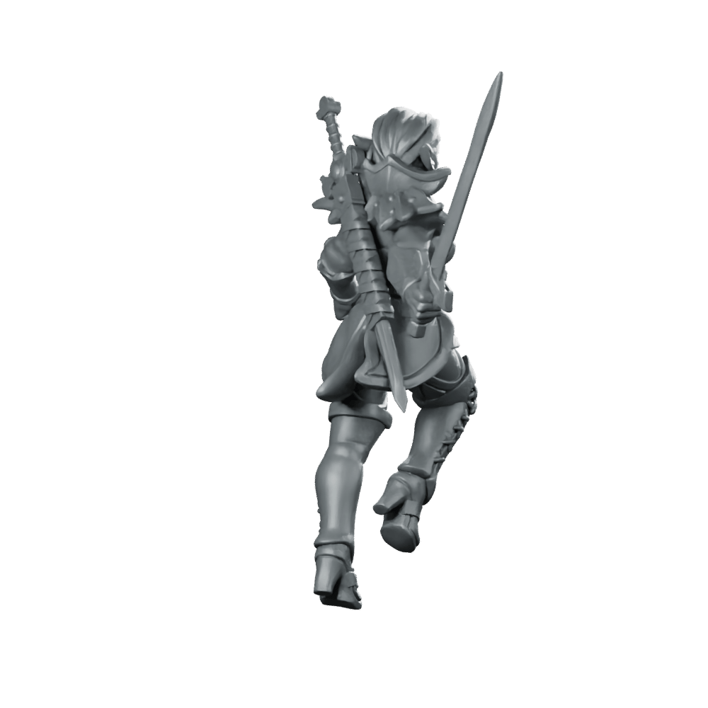 Female Vampire 04 Miniature Elf Warrior Swordswoman - Galaad - We Print Miniatures