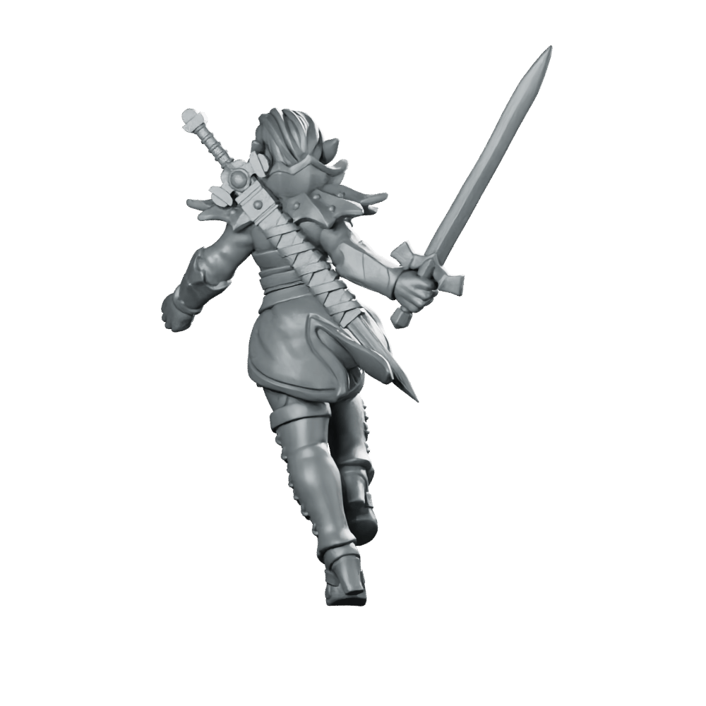 Female Vampire 04 Miniature Elf Warrior Swordswoman - Galaad - We Print Miniatures