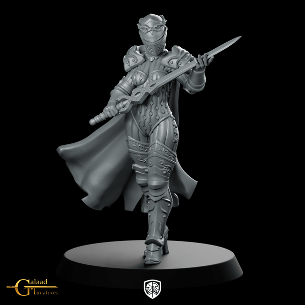 Female Warden 03 Miniature Armoured Duellist - Galaad - We Print Miniatures