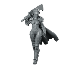Female Warden 01 Miniature Armoured Knight Heroine Miniature 360 Spin 01