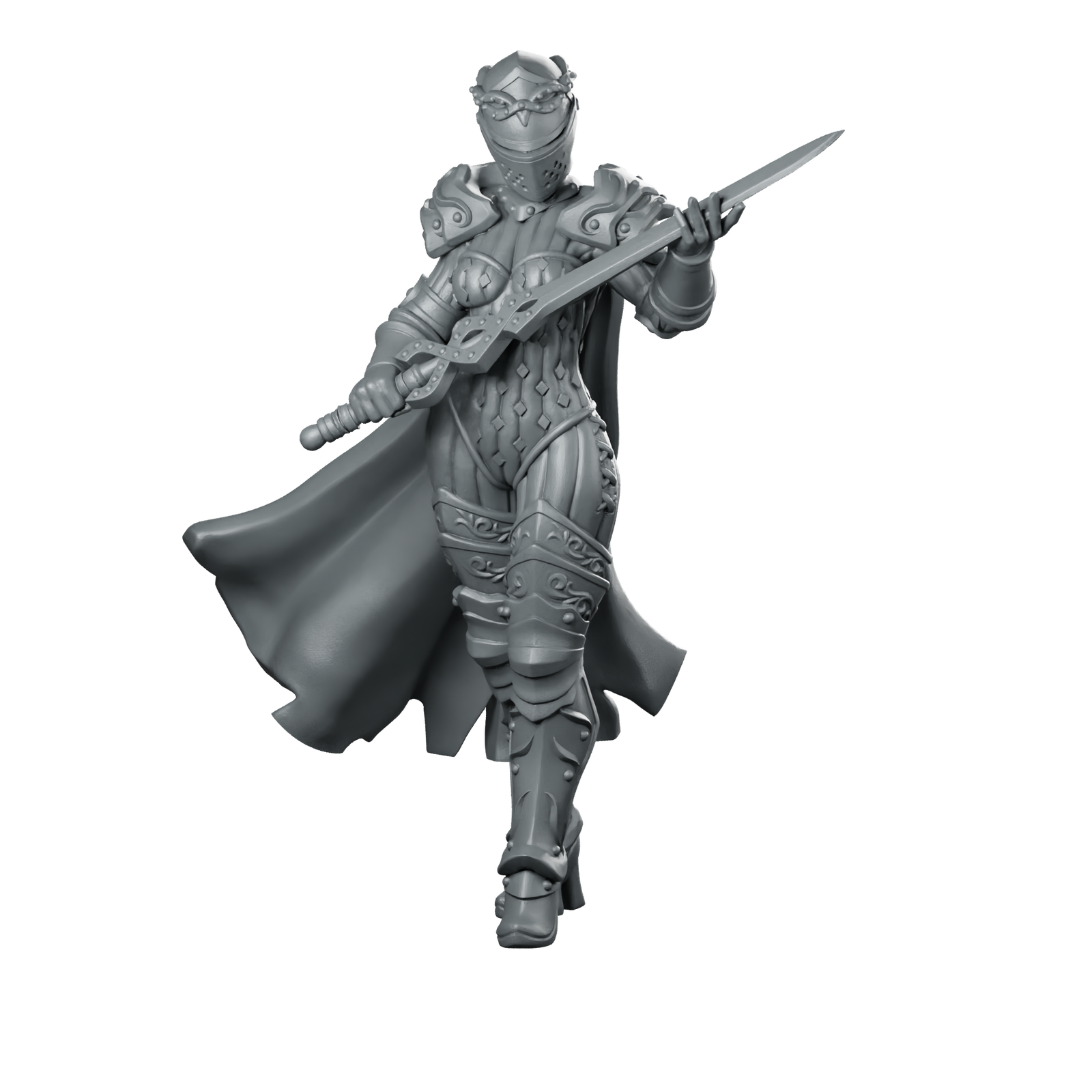Female Warden 03 Miniature Armoured Duellist Miniature 360 Spin 01