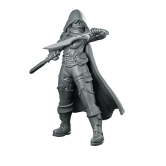 Female 01 Assassin Miniature Hooded Rogue Assassin Miniature 360 Spin 01