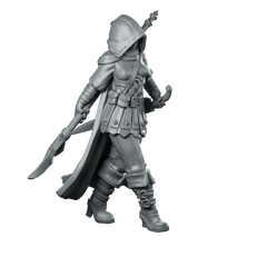Female Polearm 02 Miniature Hooded Halberd Warrior - Galaad - We Print Miniatures