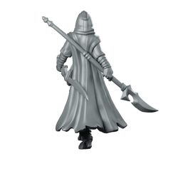Female Polearm 02 Miniature Hooded Halberd Warrior - Galaad - We Print Miniatures