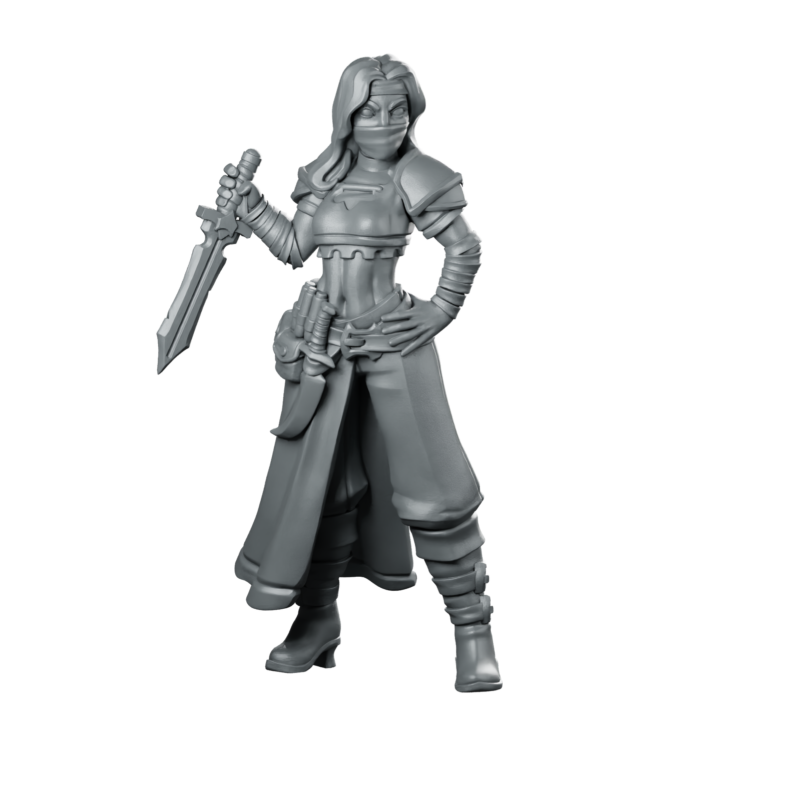 Female 03 Miniature Masked Rogue Duellist Miniature 360 Spin 01