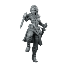 Female 04 Miniature Rogue Duellist Miniature 360 Spin 01