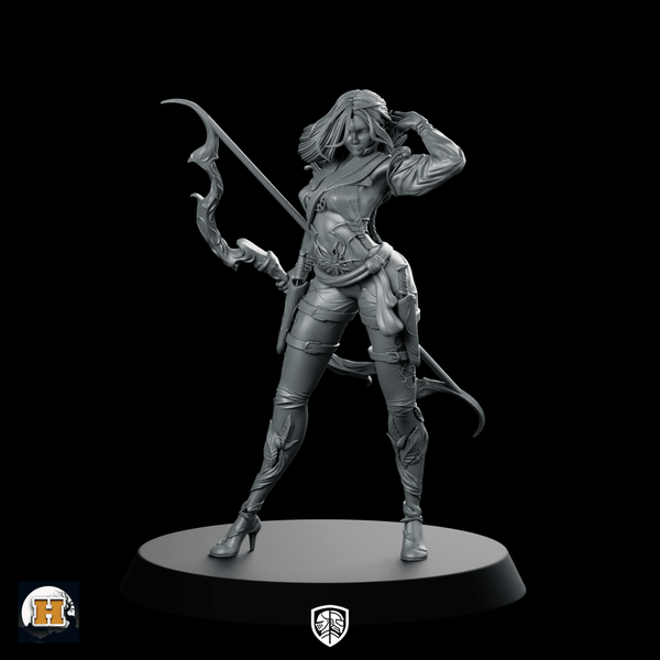 Fenn Miniature Fantasy Female Archer Assassin Rogue - Haito - We Print Miniatures