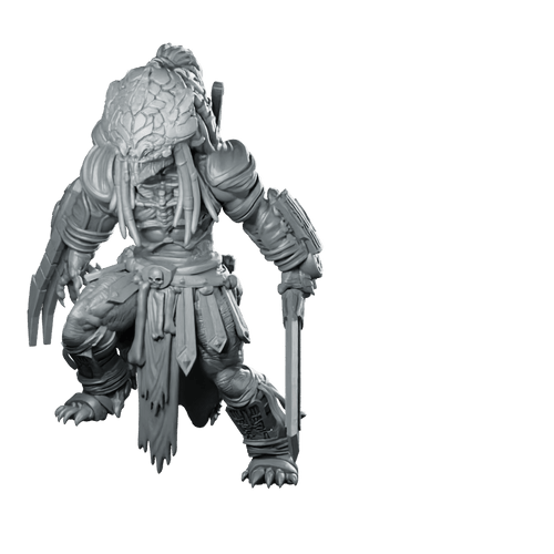 Feral Skull Hunter Argent Leader Miniature Alien Warlord - Papsikels Miniatures - We Print Miniatures