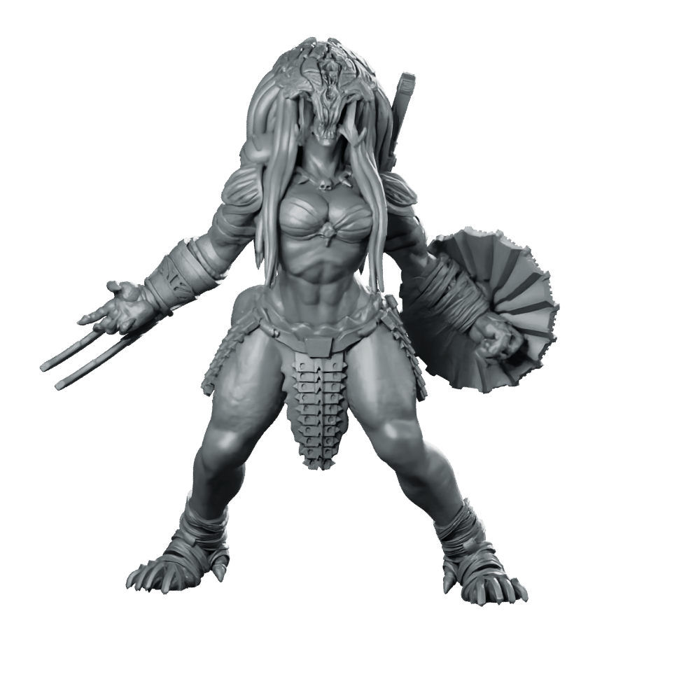 Feral Vixen Berserk Skull Hunter Miniature Sci - Fi Xeno - Papsikels Miniatures - We Print Miniatures