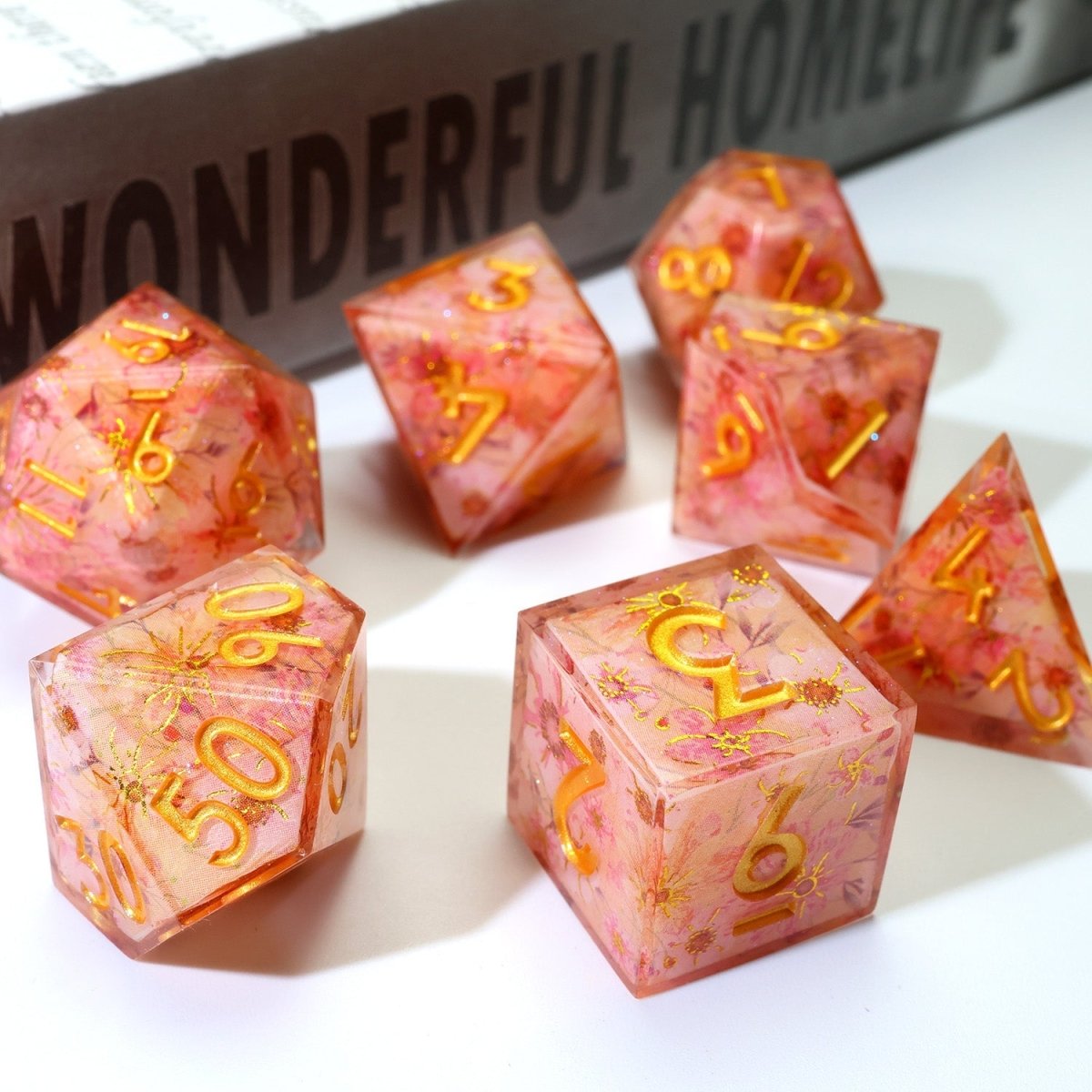 Fey Blossom | Art Core Dice | 7 Piece Set - Tabletop Dominion - We Print Miniatures