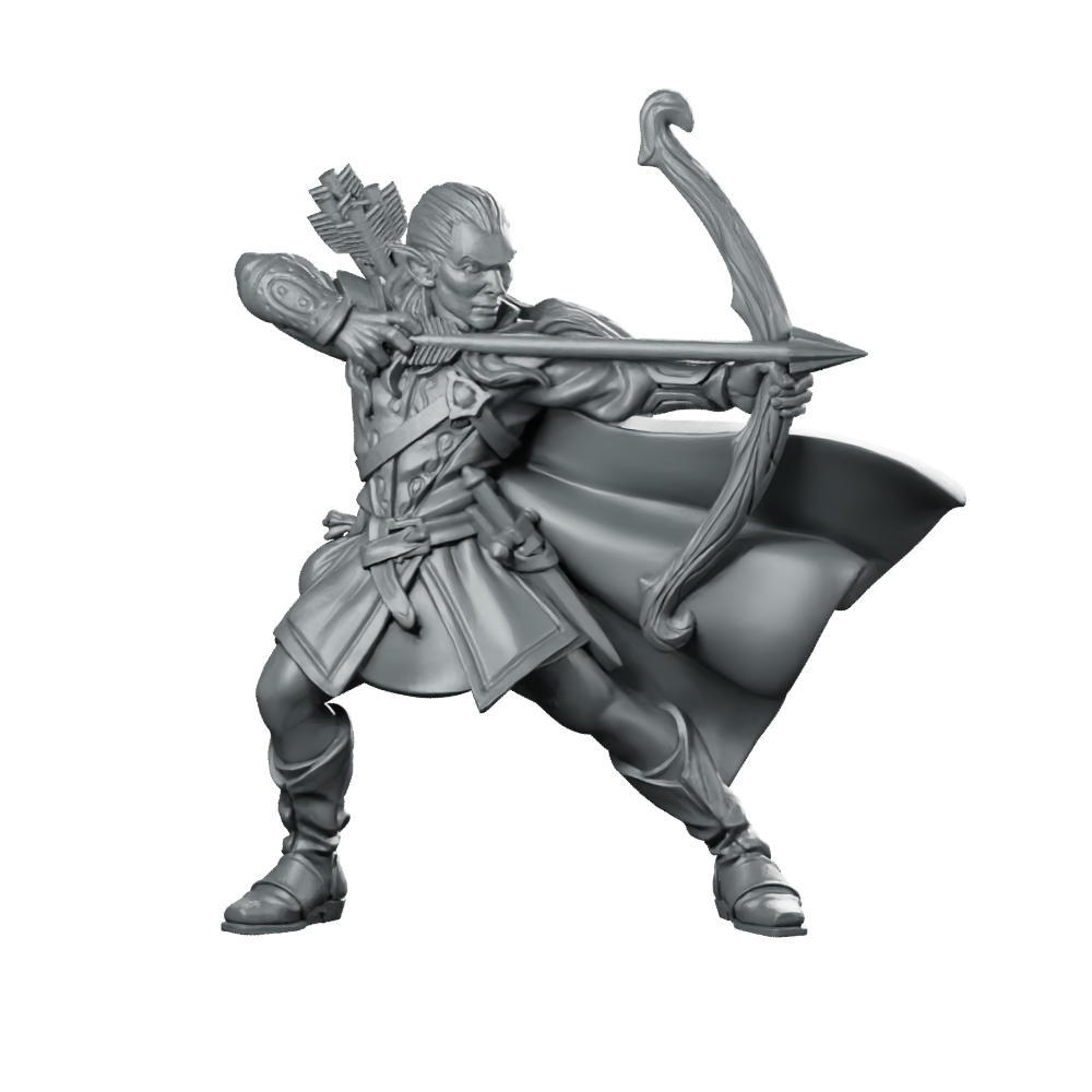 Elf Archer Feydhil LOTR Miniature Dynamic Bow Hero Miniature 360 Spin 01