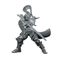 Fighter Poising Miniature Sword Maiden Miniature 360 Spin 01