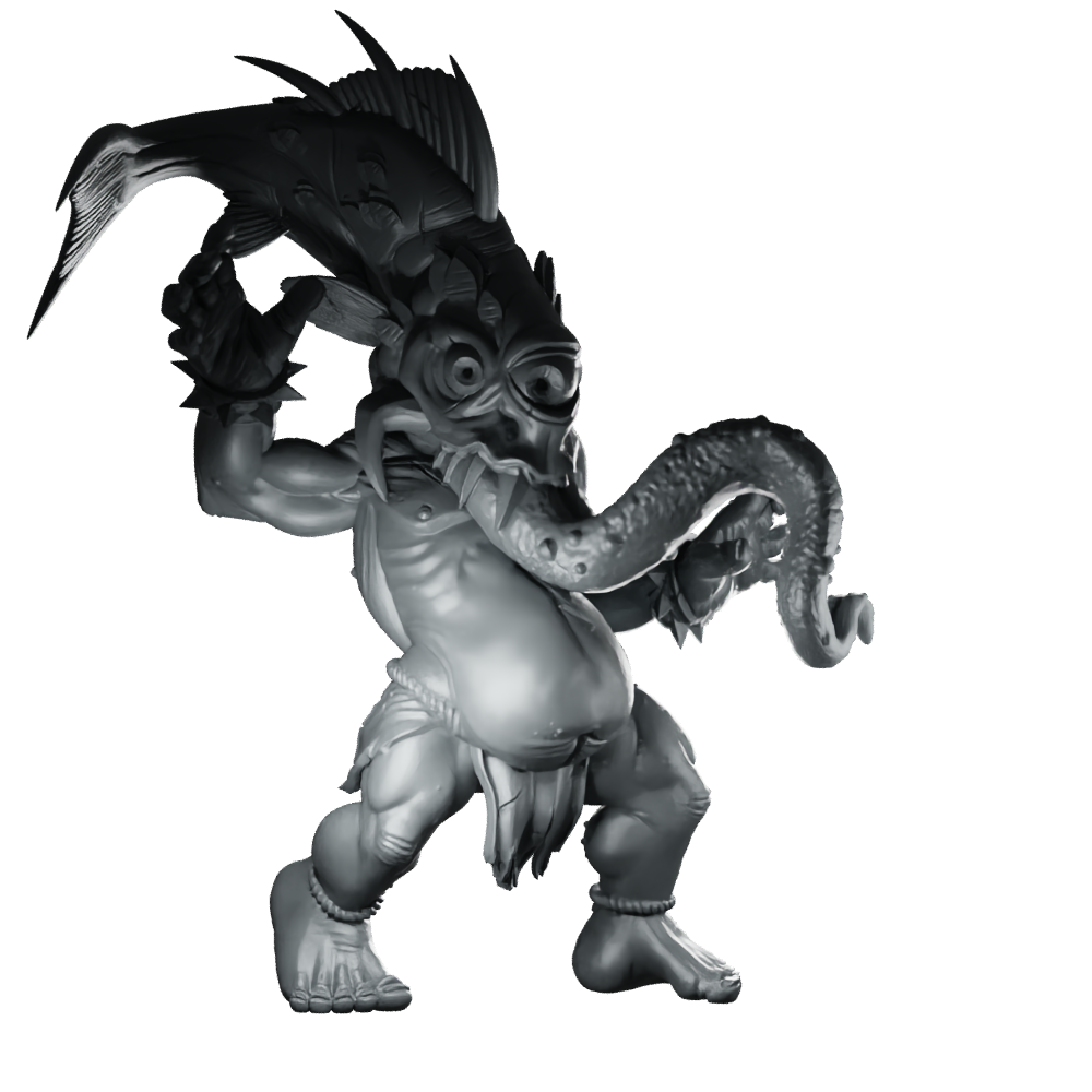 Fisher Troll Mimic Miniature Anglerfish Horror Monster Miniature 360 Spin 01