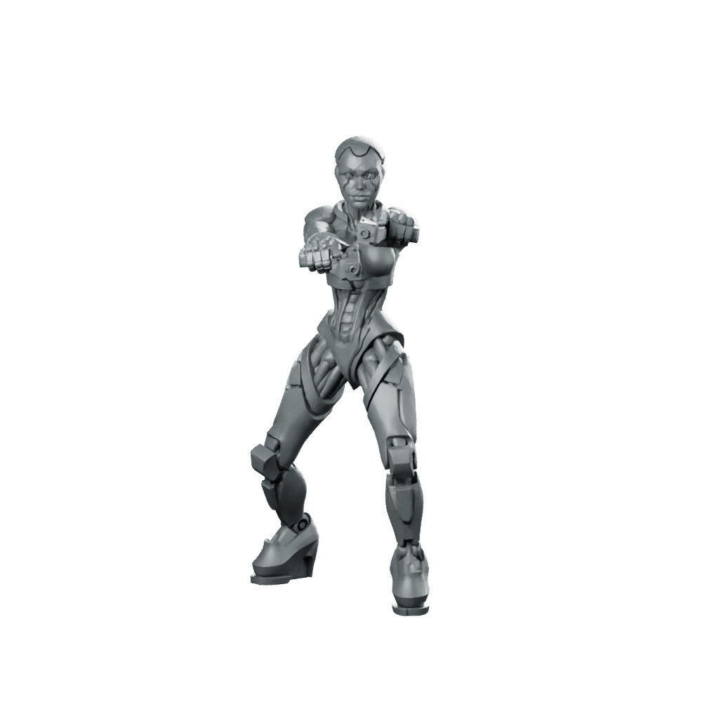Fkmsa Sexy Droid Agent 1 Miniature Cyberpunk Operative - Papsikels Miniatures - We Print Miniatures
